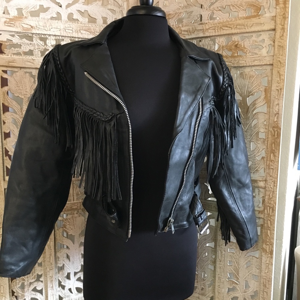 Black leather jacket